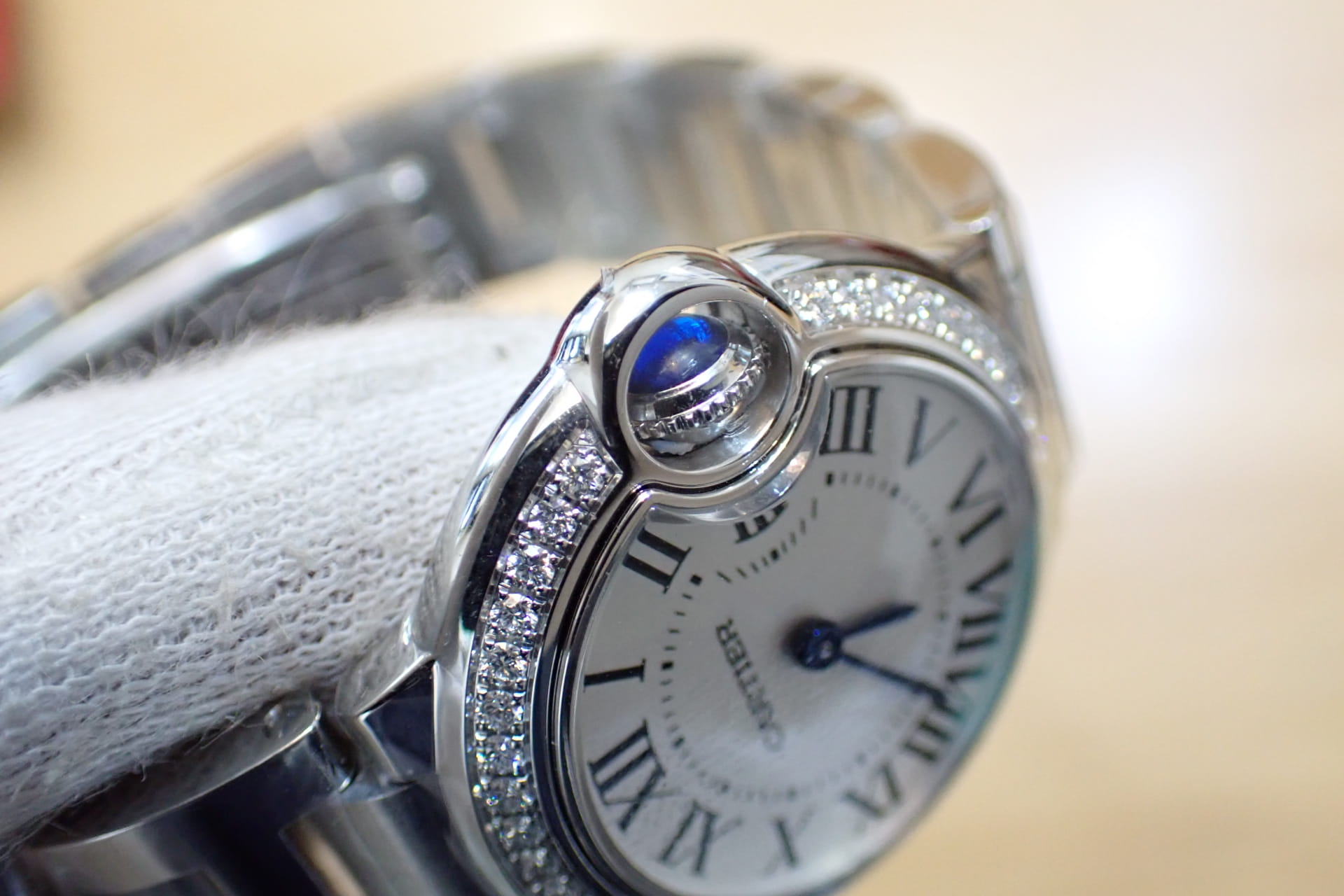 CARTIER/カルティエ バロンブルードゥ カルティエ 28mm ベゼルダイヤモンド Ref.W4BB0030