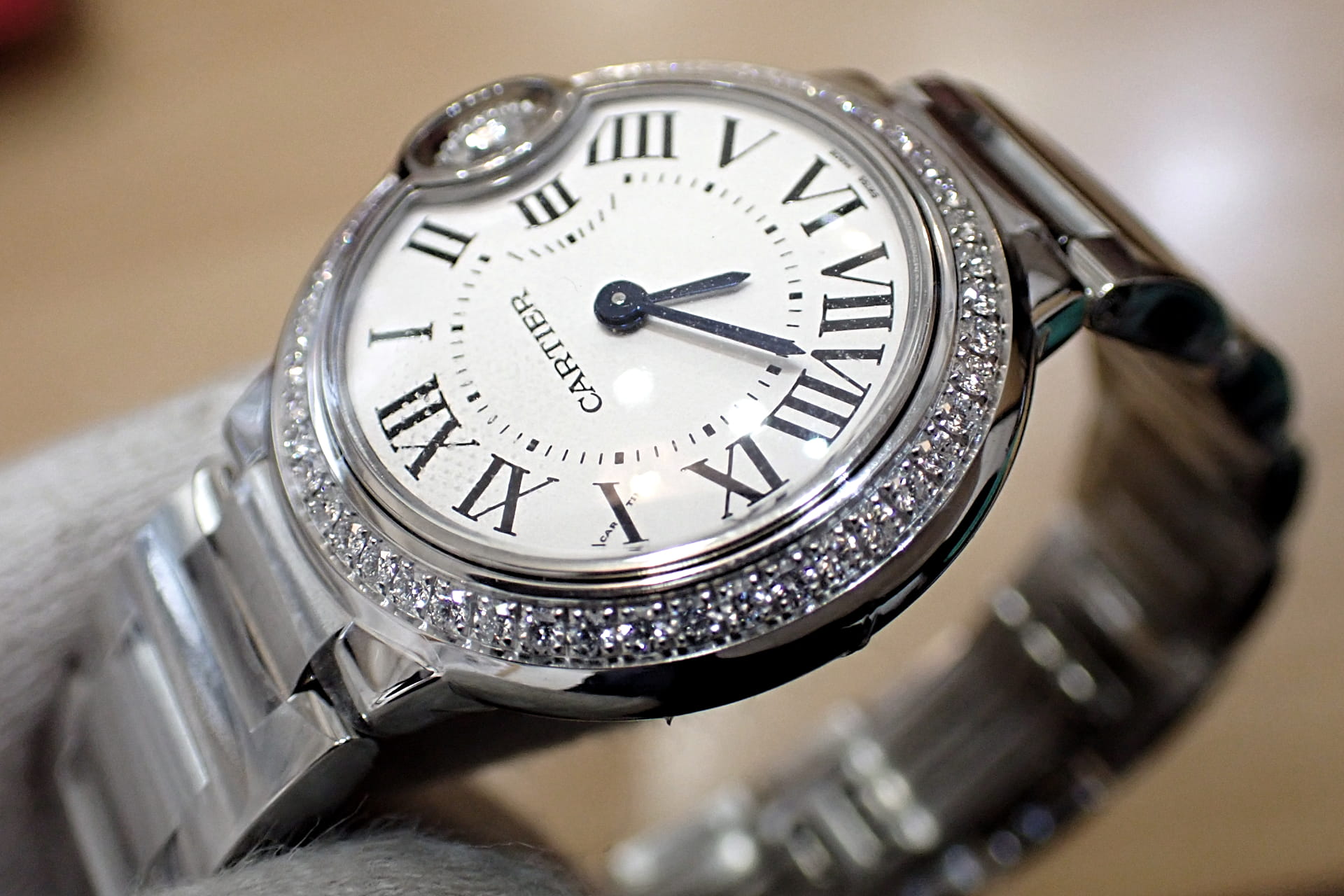 CARTIER/カルティエ バロンブルードゥ カルティエ 28mm ベゼルダイヤモンド Ref.W4BB0030