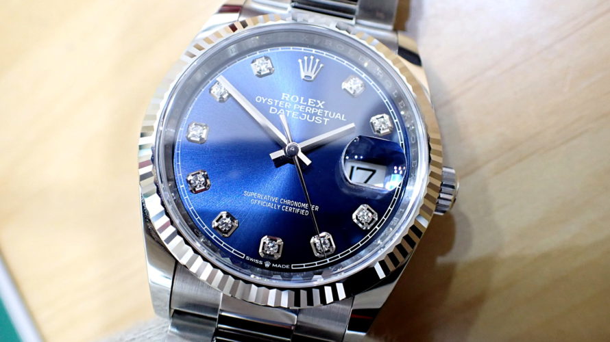 ロレックス/ROLEX デイトジャスト36 Ref.126234G ブライトブルー フルーテッドベゼル