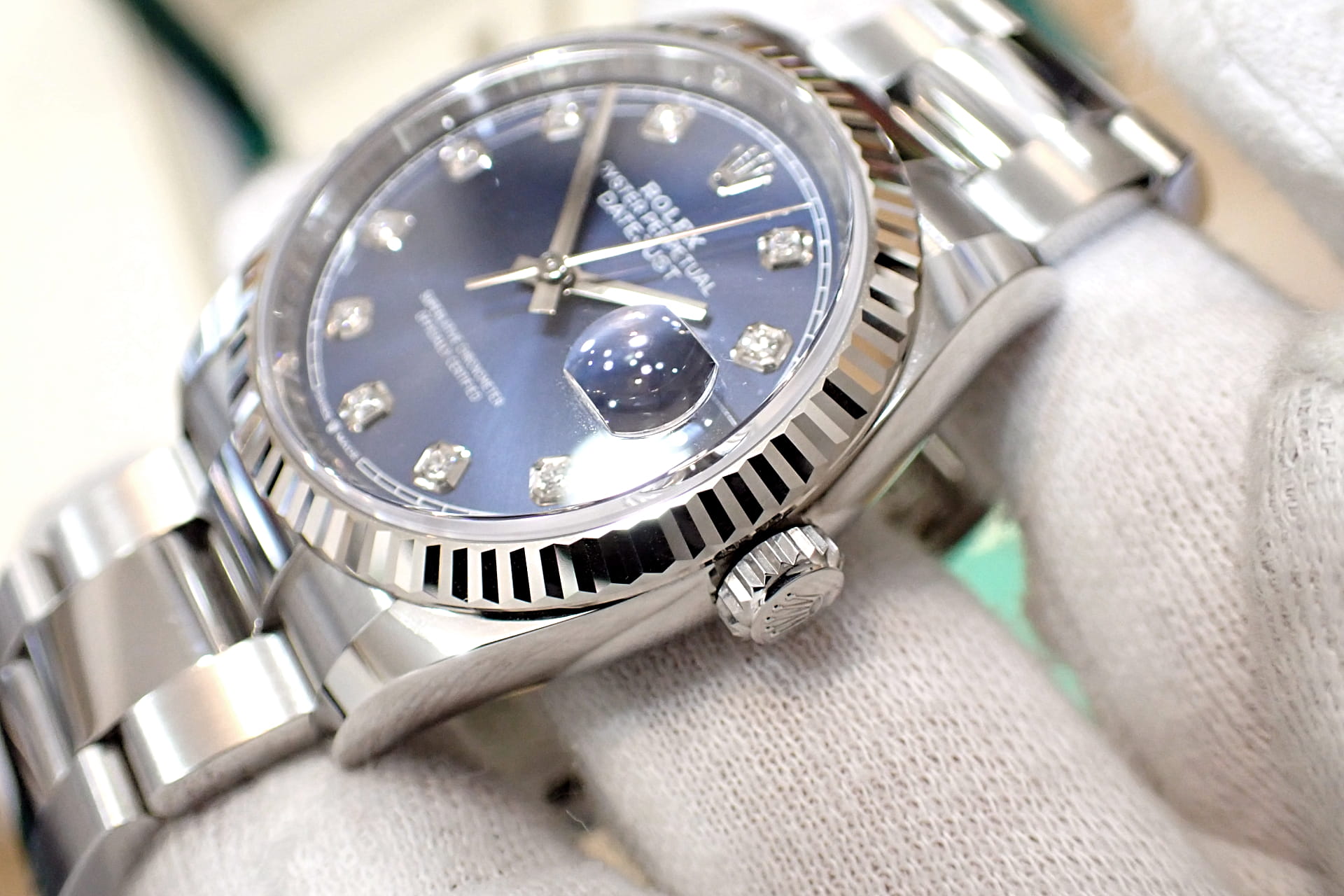 ロレックス/ROLEX デイトジャスト36 Ref.126234G ブライトブルー フルーテッドベゼル