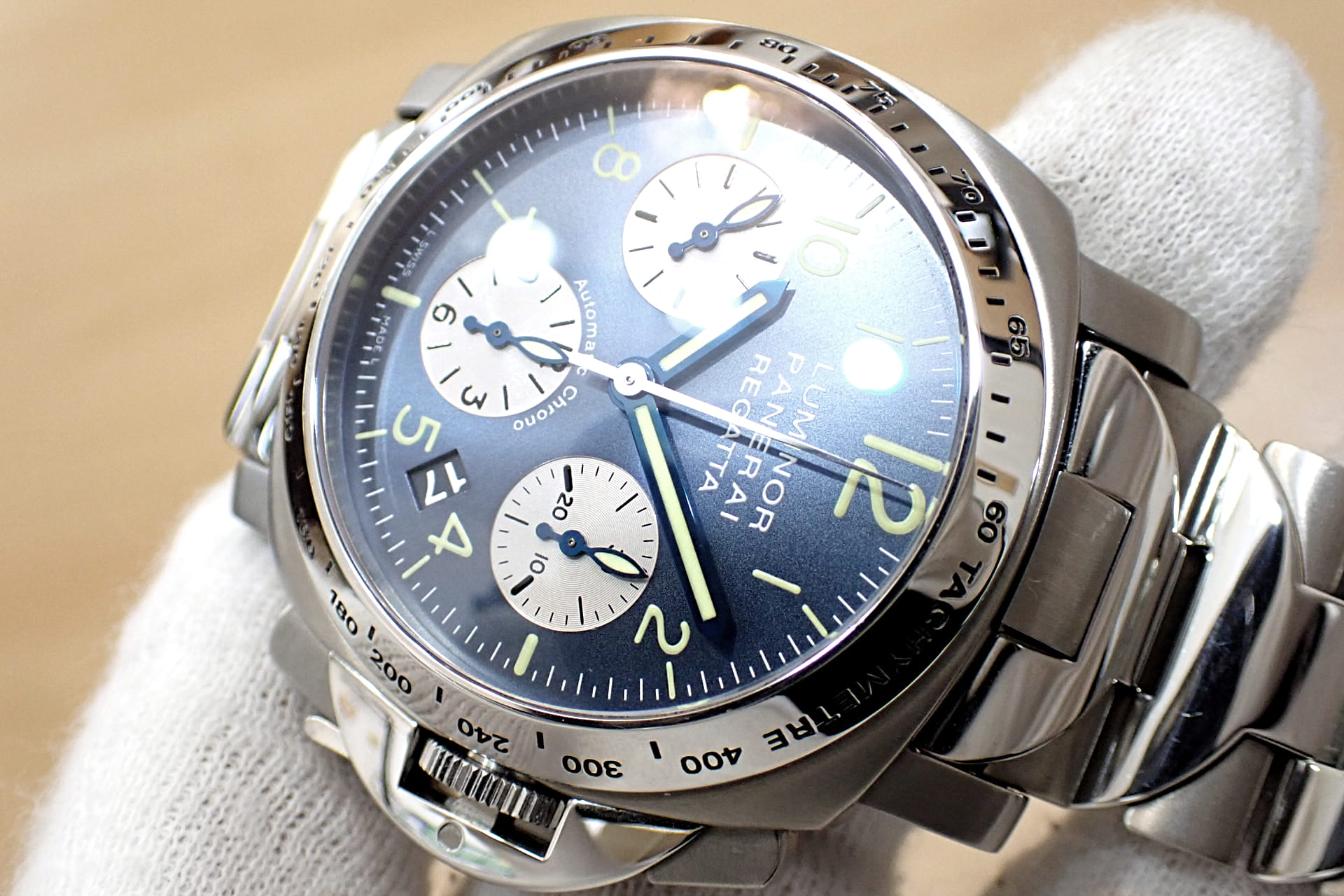 パネライ/PANERAI ルミノール クロノ レガッタ2003 世界限定399本 Ref.PAM00168 ブルー