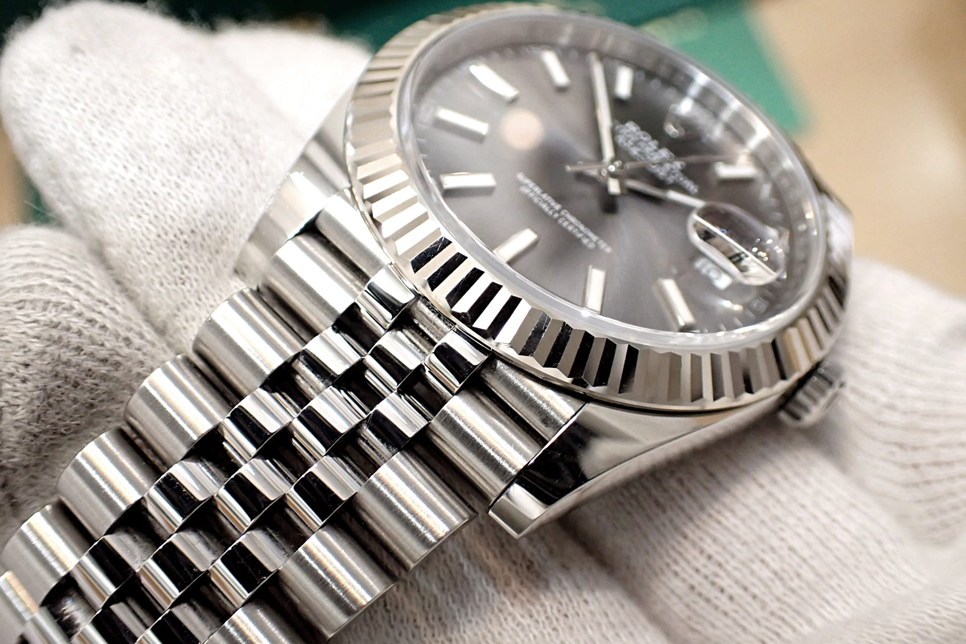 ROLEX/ロレックス デイトジャスト41 Ref.126334 WG/SS スレート/フルーテッドベゼル ジュビリーブレス