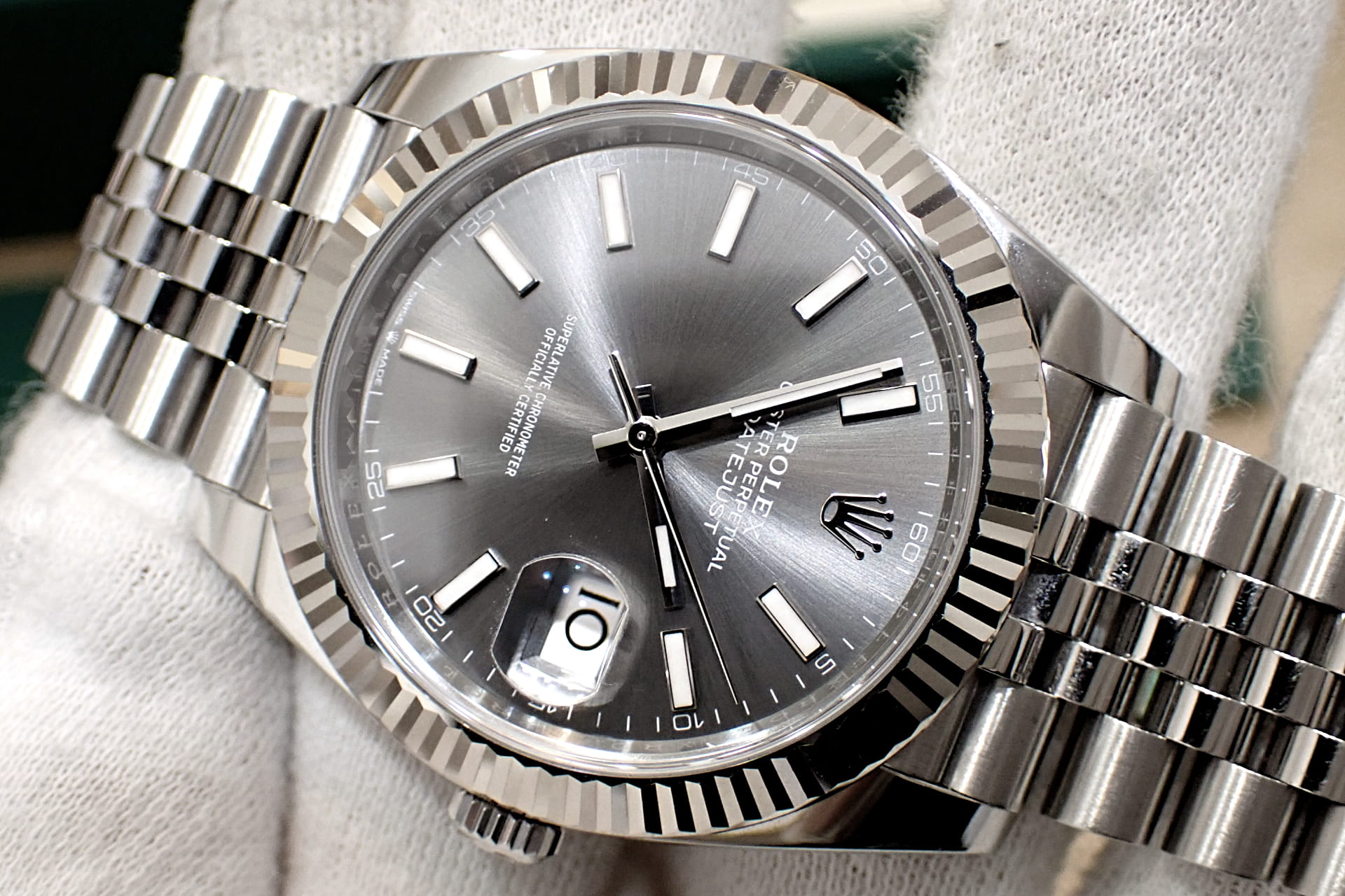 ROLEX/ロレックス デイトジャスト41 Ref.126334 WG/SS スレート/フルーテッドベゼル ジュビリーブレス