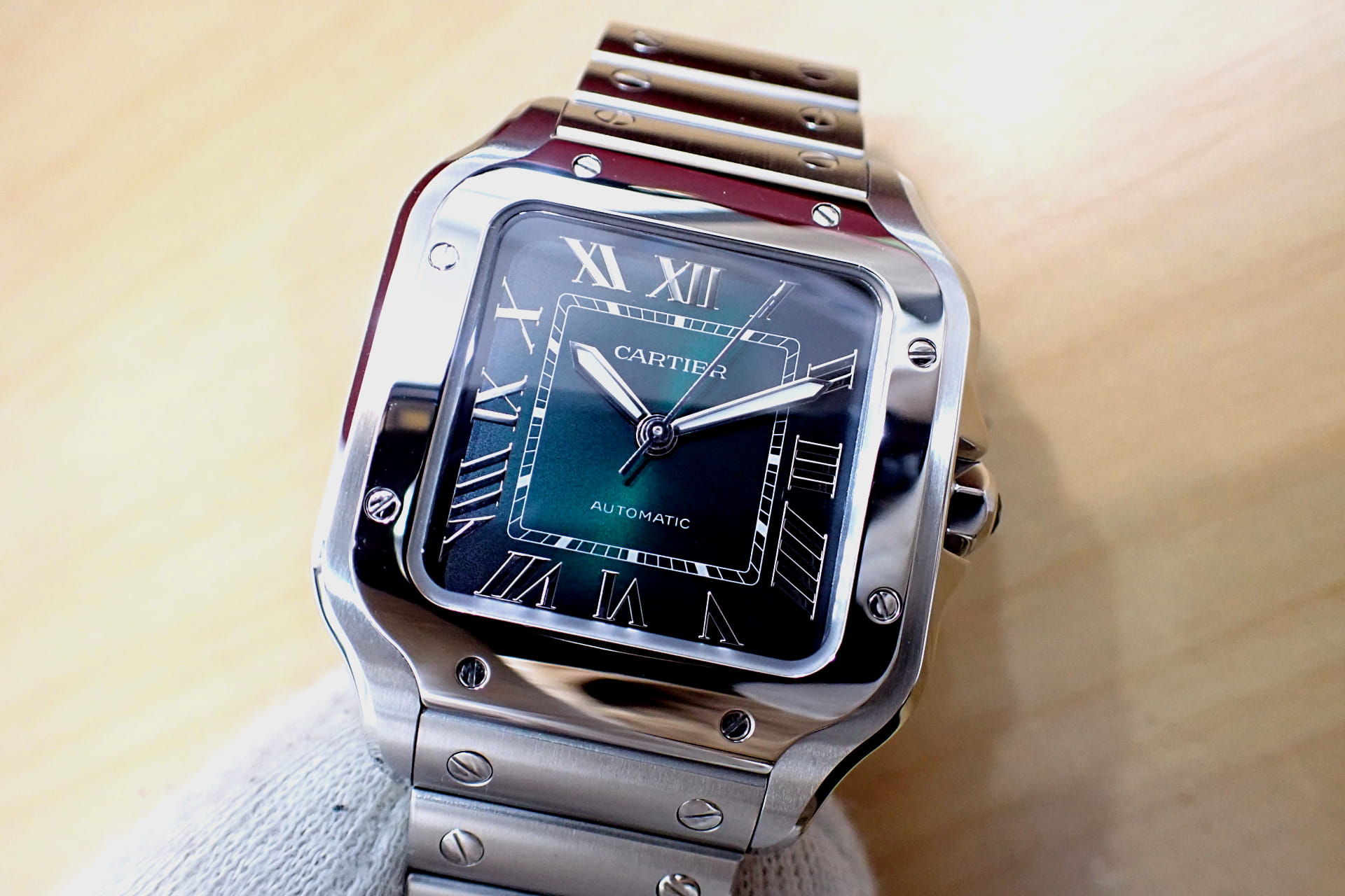 CARTIER/カルティエ サントス ドゥ カルティエ MM 新作 グリーンダイヤル Ref.WSSA0061