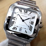 <span class="title">中古品AA【Cartier】カルティエ サントス ドゥ カルティエ LM　Ref.WSSA0018 シルバー文字盤　ワンオーナー/ノンポリッシュ (2024年6月国内正規)</span>