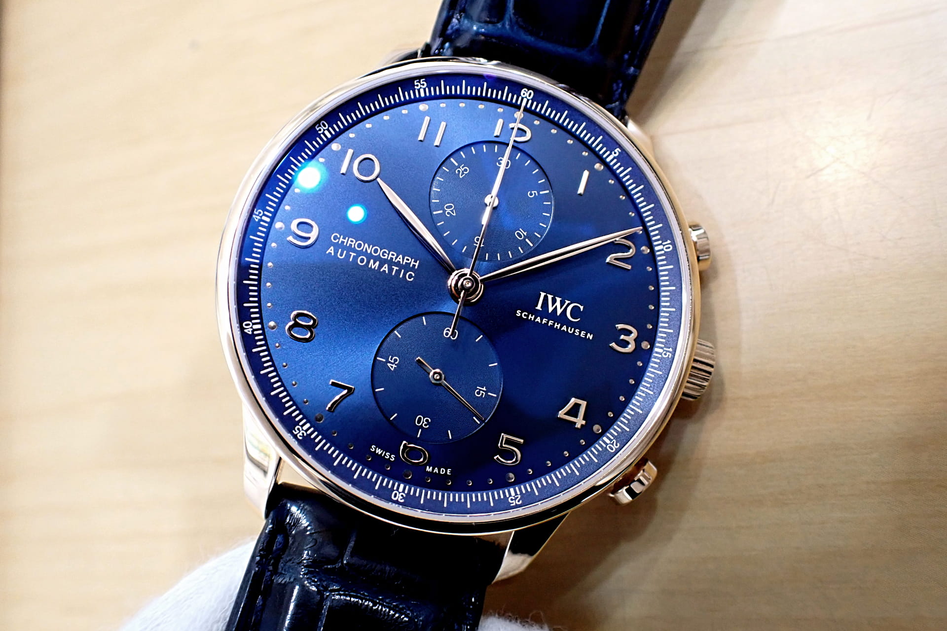 IWC ポルトギーゼ クロノグラフ ブティックエディション Ref.IW371614 ブルー文字盤K18RG製