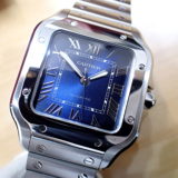 中古品AA【CARTIER】カルティエ サントス ドゥ カルティエ MM  2023年新作 ブルーダイヤル Ref.WSSA0063  超美品/ノンポリッシュ (2025年8月)